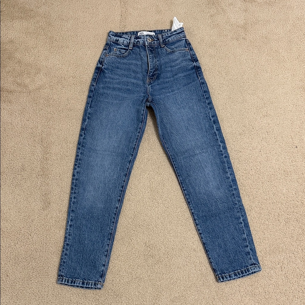 Zara High Rise Blue Jeans for Women